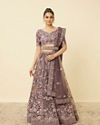 Mulberry Purple Floral Patterned Embellished Lehenga image number 0