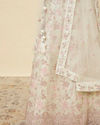 Mohey Women Dark Cream Floral Mirror Work Lehenga