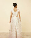 Mohey Women Dark Cream Floral Mirror Work Lehenga