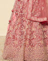 Mohey Women Coral Pink Floral Patterned Lehenga
