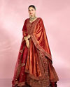 Berry Red Embroidered Bridal Lehenga