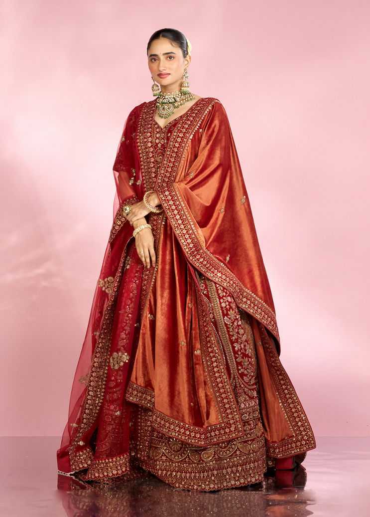 manyavar dress for ladies The Mohey Wedding Collection sage green balloon garland arch
