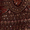 Cherry red and Sunrise Orange Rhinestone Work Bridal Lehenga