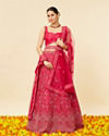 Mohey Women Rani Pink Bel Buti Embroidered and Sequined Lehenga image number 0