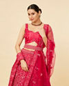 Mohey Women Rani Pink Bel Buti Embroidered and Sequined Lehenga