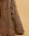 Mohey Women Golden Fawn Sitara Embroidered Bridal Lehenga