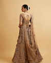 Mohey Women Golden Fawn Sitara Embroidered Bridal Lehenga