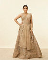 Biscuit Beige Moti Work Bridal Lehenga