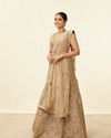 Mohey Women Biscuit Beige Moti Work Bridal Lehenga