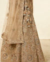 Mohey Women Biscuit Beige Moti Work Bridal Lehenga
