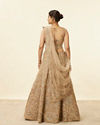 Mohey Women Biscuit Beige Moti Work Bridal Lehenga
