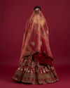 Mohey Women Intricate Embroidered Red Bridal Lehenga image number 5