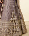 Mohey Women Mauve Purple Aari Embroidered Bridal Lehenga