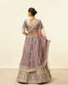 Mohey Women Mauve Purple Aari Embroidered Bridal Lehenga
