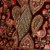 Maroon Floral Aari Embroidered Bridal Lehenga