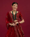 Mohey Women Dark Red Velvet Bridal Lehenga