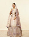 alt message - Mohey Women Deep Violet Aari Embroidered Lehenga image number 2