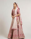 alt message - Mohey Women Coral Velvet Lehenga Euphoria image number 2