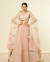Mohey Women Light Pink Imperial Paisley Patterned Bridal Lehenga