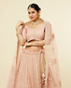 alt message - Mohey Women Light Pink Imperial Paisley Patterned Lehenga image number 1