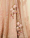 Mohey Women Light Pink Imperial Paisley Patterned Bridal Lehenga