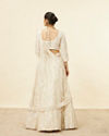 Mohey Women Daisy Cream Floral Embroidered Sequinned Bridal Lehenga
