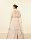 Mohey Women Peach Fuzz Sequin and Bead Work Bridal Lehenga
