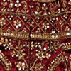 Maroon Paisley Floral Embroidered Bridal Lehenga