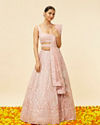 Blush Pink Rhinestone and Sitara Embroidered Bridal Lehenga image number 0