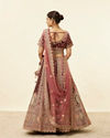 Mohey Women Deep Mahogany Brown Aari Embroidered Bridal Lehenga
