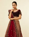 Mohey Women Fawn Bel Buti Patterned Bridal Lehenga image number 1