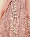 Mohey Women Shell Pink Floral Aari Embroidered Bridal Lehenga