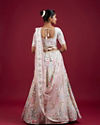 Mohey Women Cream Floral Sitara Embroidered Lehenga with Round Trimmed Latkans