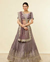 alt message - Mohey Women Purple Floral Aari Embroidered Lehenga image number 0