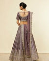 Mohey Women Purple Floral Aari Embroidered Bridal Lehenga