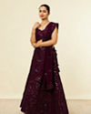 Wine Bel Buti Patterned Lehenga image number 2