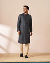 Manyavar Men Dark Blue Printed Kurta Pajama