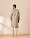 alt message - Manyavar Men Light Grey Jacquard Kurta Pajama image number 4