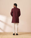 alt message - Manyavar Men Maroon Achkan Indo Western image number 3