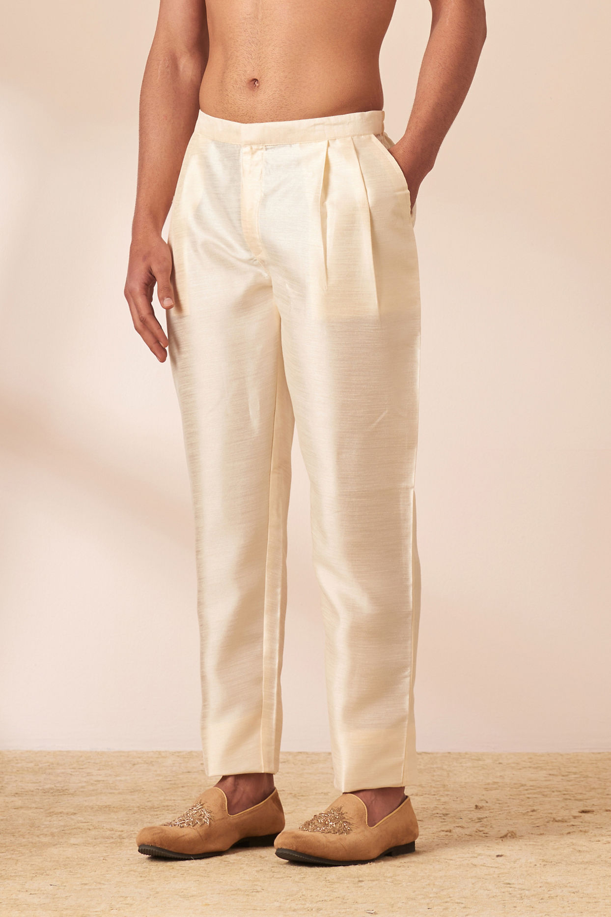 Manyavar Men Cream Jacket Style Sherwani with All Over work