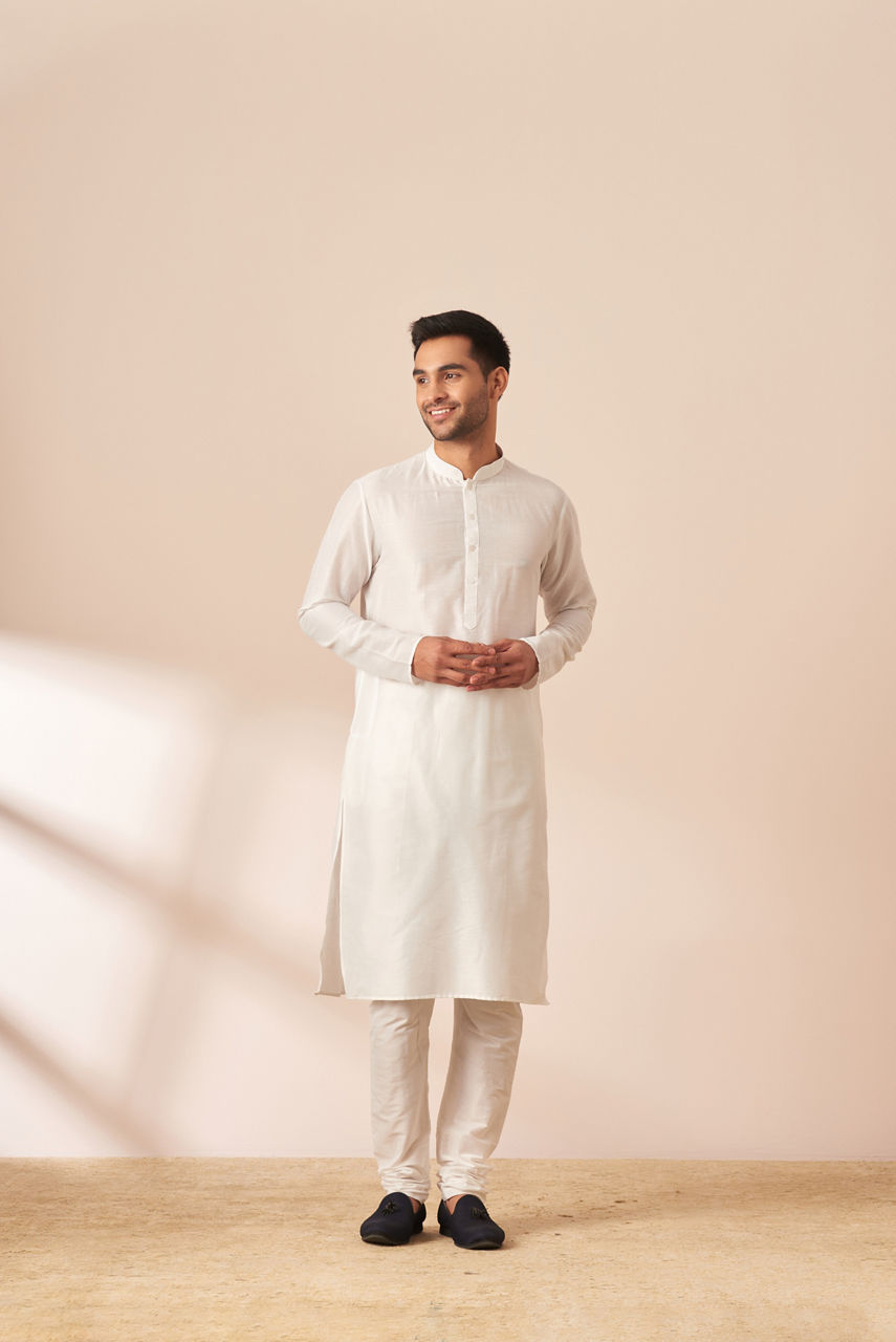 Manyavar Men Blue Self Design Indo Western