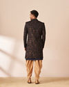 Manyavar Men Dark Blue Velvet Jacket Style Indo Western
