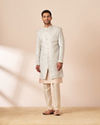Manyavar Men Ice Blue Achkan Indo Western