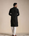 alt message - Manyavar Men Charcoal Black Printed Kurta Set image number 3