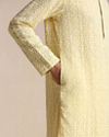 Manyavar Men Mellow Yellow Chikankari Embroidered Kurta Set
