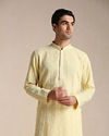 Manyavar Men Mellow Yellow Chikankari Embroidered Kurta Set