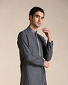 alt message - Manyavar Men Anchor Grey Patterned Kurta Set image number 0