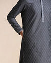 Manyavar Men Anchor Grey Patterned Kurta Set