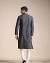 alt message - Manyavar Men Anchor Grey Patterned Kurta Set image number 3