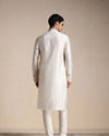 alt message - Manyavar Men Creamy White Embroidery Detailed Kurta Set image number 3